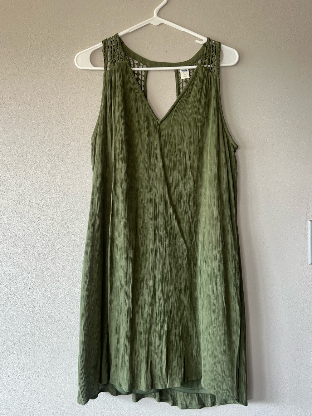 Old Navy Olive Green Sleeveless V-Neck Dress